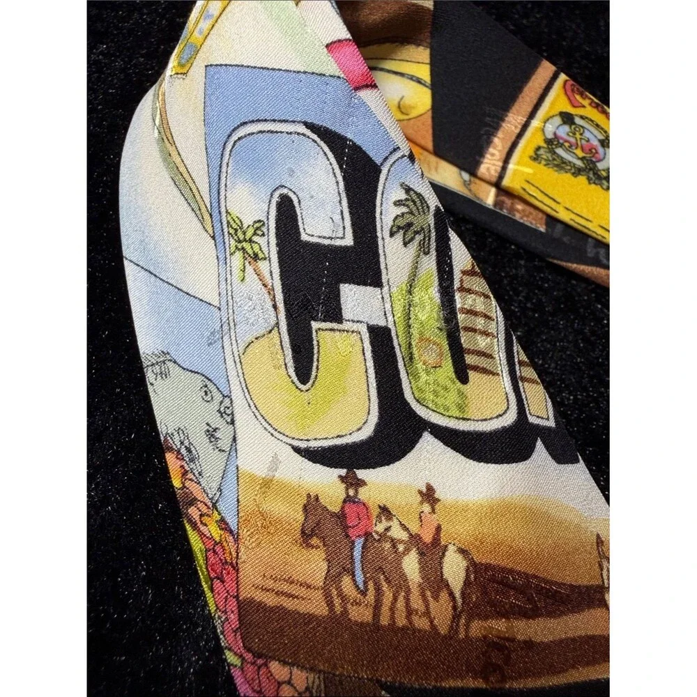 Vintage 1993 Nicole Miller Cinco de Mayo Corona Pacifico Silk Novelty Tie